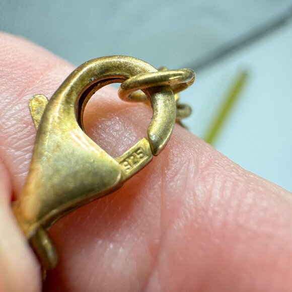 Teardrop Mystic Quartz Sterling Silver and Pink Rose Rhinestone Lariat Necklace - Picture 8 of 13